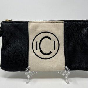 Mud Pie Canvas Initial Clutch Bag, C,